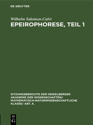 cover image of Epeirophorese, Teil 1